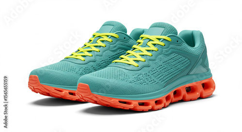 Studio photo of modern athletic running sneakers