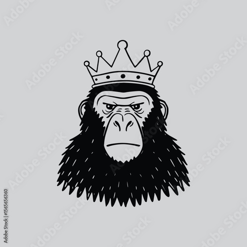 Black & White Gorilla Royalty Vector
