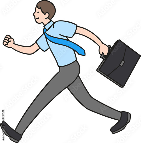 businessman running with briefcase