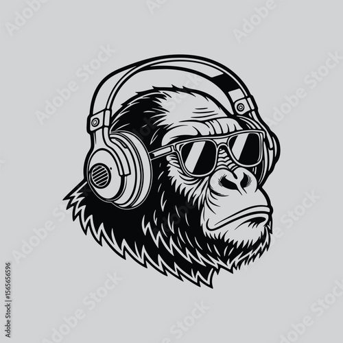 Gorilla Illustration with Authority Theme