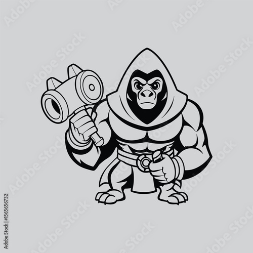 Gorilla Strength Training Clipart