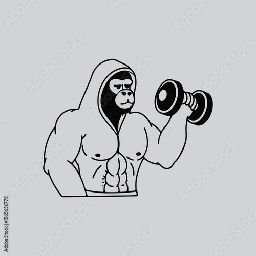 Muscular Gorilla Gym Artwork
