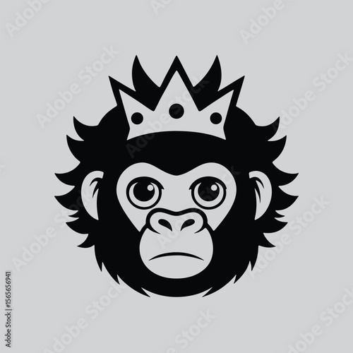 Stylized Gorilla with Crown Graphic