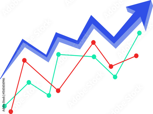 Stock market illustration on isolated background