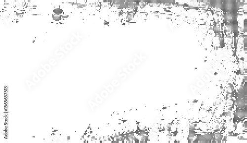 Distressed Grunge Border Texture Vector for Vintage Poster and Old Paper Design, Vintage poster edge, distressed frame, background art.