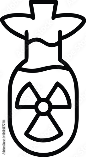 Outline hazard symbol inside laboratory flask icon for science