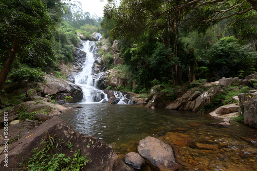 Datanla Waterfall situated close to a popular mountain town in Southeast Asia