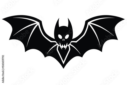 bat with skull wings vector icon