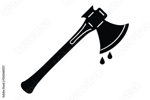 bloody axe vector icon