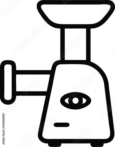 Outline meat grinder machine illustration for cookingrelated design projects and icon use