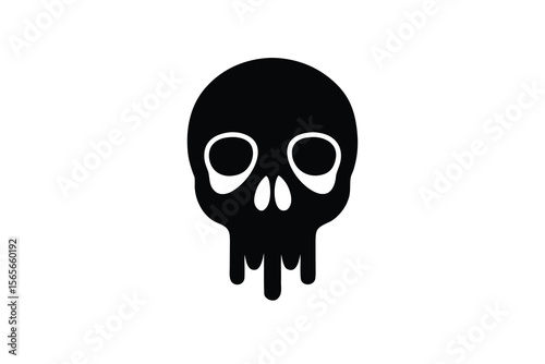 bloody nose skull vector icon