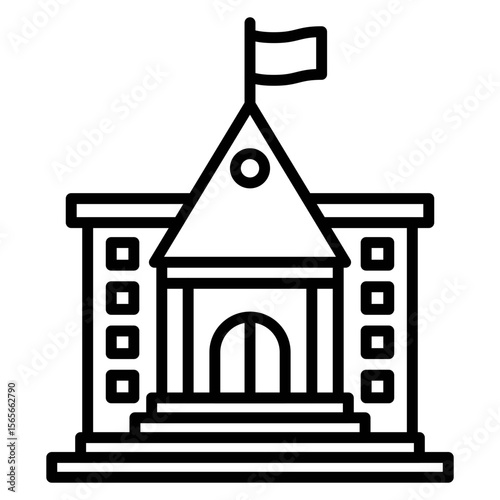 School Building Vector Icon