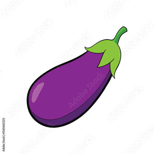 Eggplant sliced open with inside detail fresh veggie vector Vector illustration