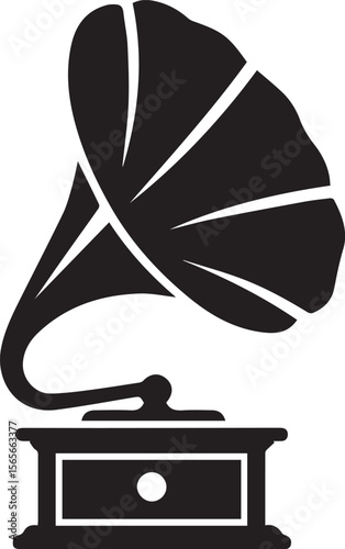 vinyl record player silhouette 