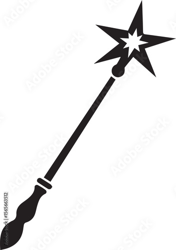 vector illustration of a magic wand silhouette 
