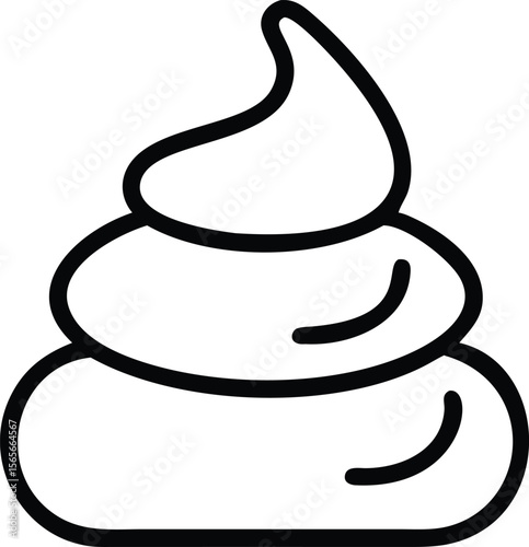 Pile of poo emoji icon in simple outline style