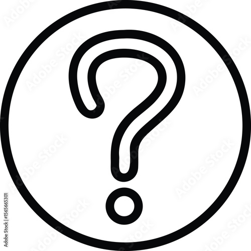 Question mark within a circle icon for help and support design