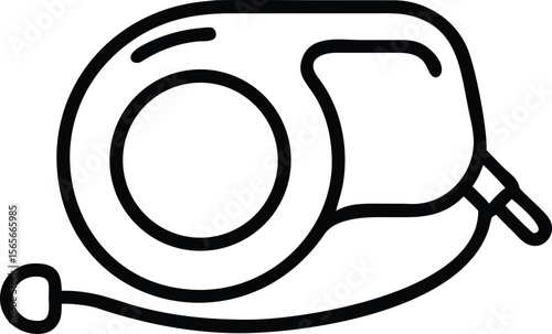 Retractable dog leash line art icon for pet supplies design