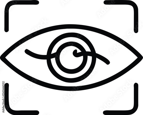 Scan outline eye biometric security simple user interface icon illustration