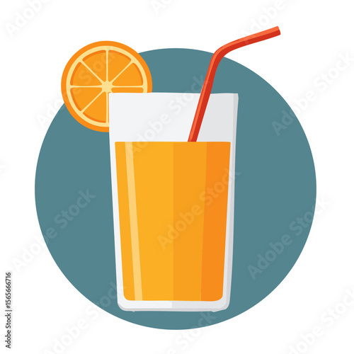 Delicious Glass of Orange Juice Isolated on a Transprent Background 