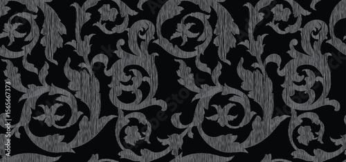 Seamless motif pattern. Baroque pattern design. Textile print pattern