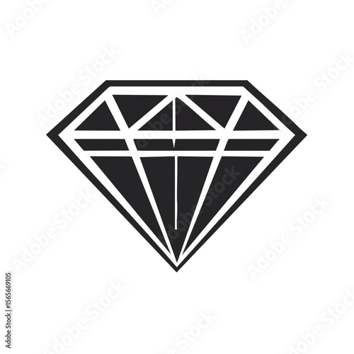 Diamond Graphic in Black and White for Luxury Design and Wealth Concepts