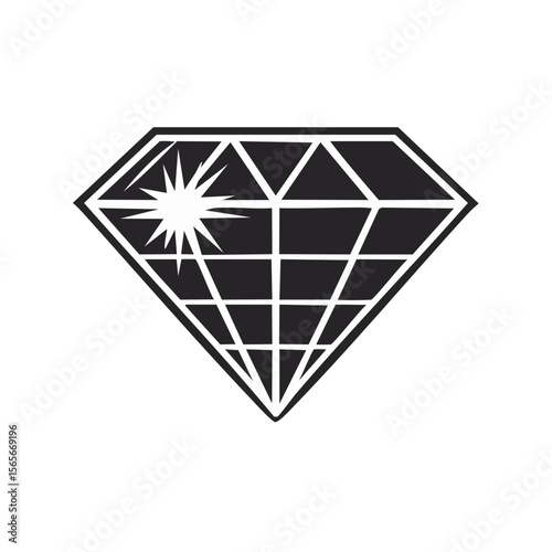Stylish Diamond Design With Facets Reflecting Light Against Dark Background Jewel Gemstone Treasure Cut Luxury