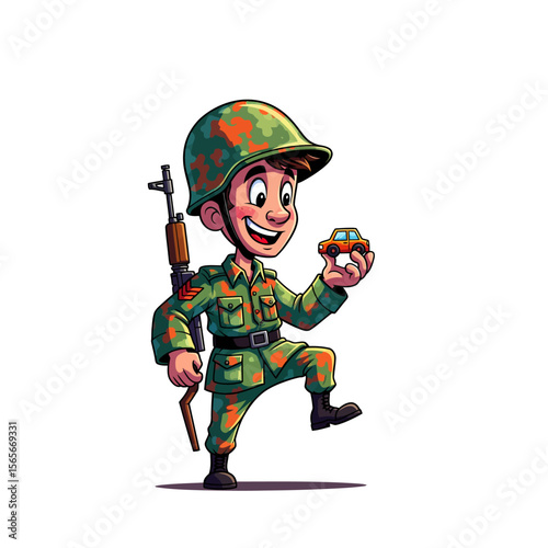 very cute dan funny army icon design very cool
