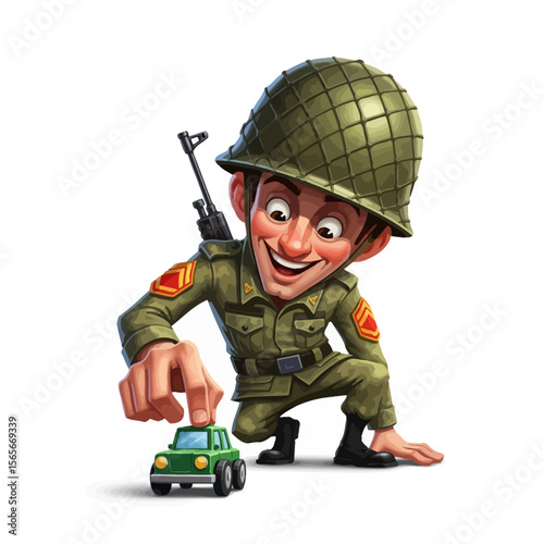 very cute dan funny army icon design very cool