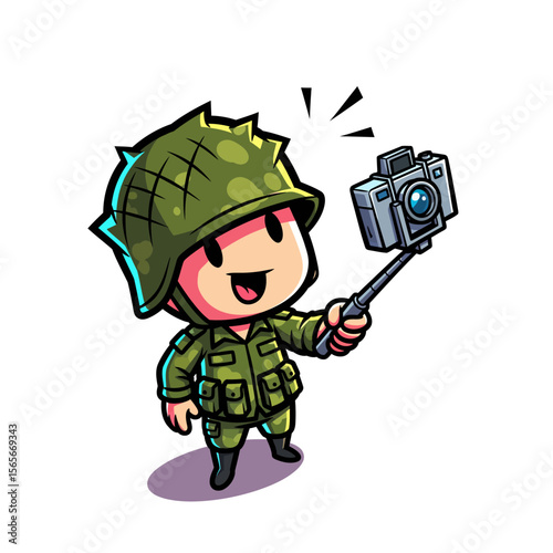 very cute dan funny army icon design