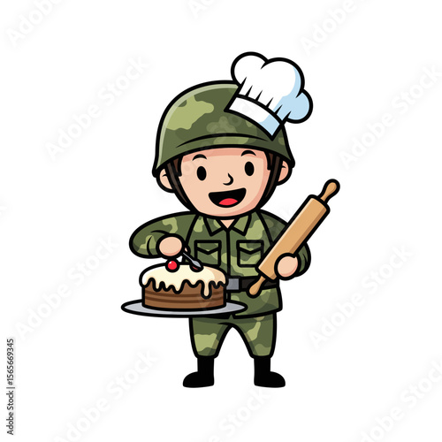 very cute dan funny army icon design very cool