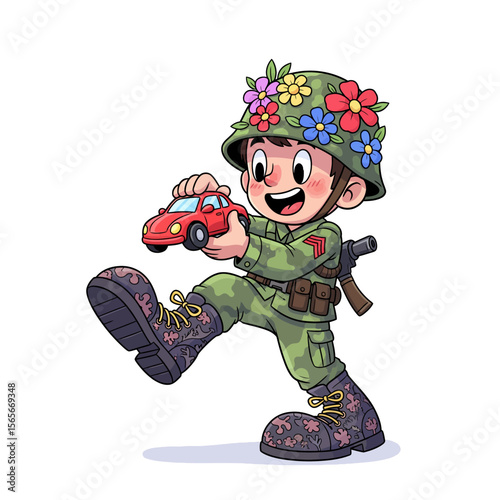 very cute dan funny army icon design very cool