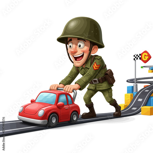 very cute dan funny army icon design very cool