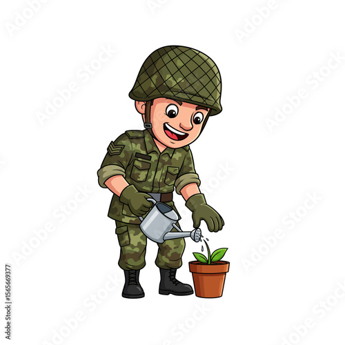 very cute dan funny army icon design very cool