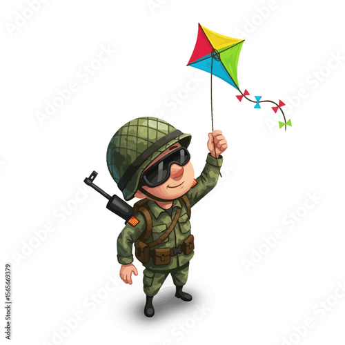very cute dan funny army icon design very cool