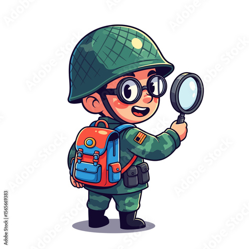 very cute dan funny army icon design