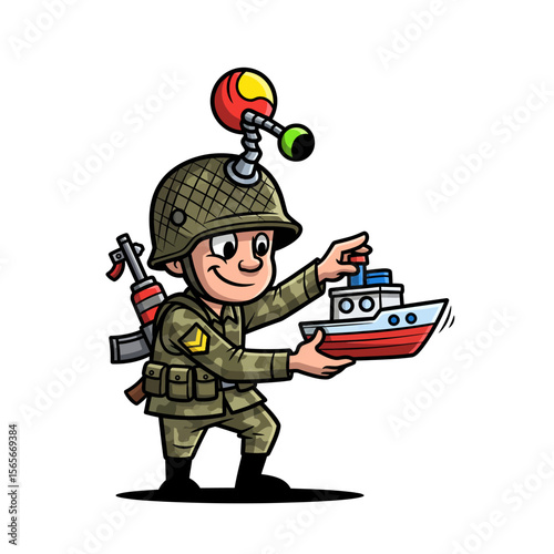 very cute dan funny army icon design