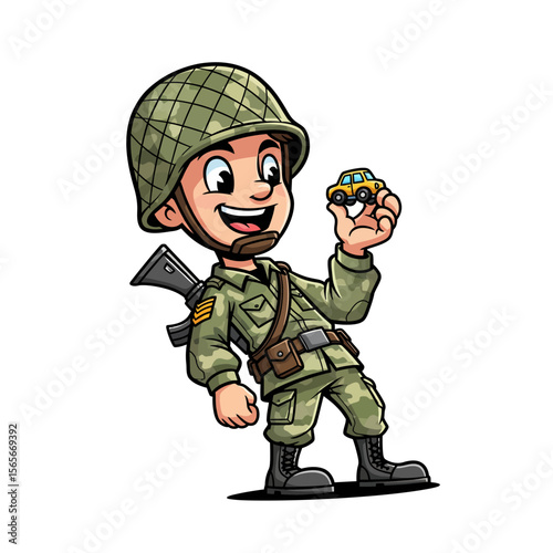 very cute dan funny army icon design