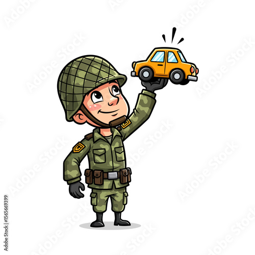 very cute dan funny army icon design very cool