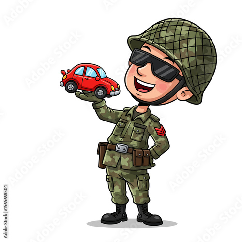 very cute dan funny army icon design