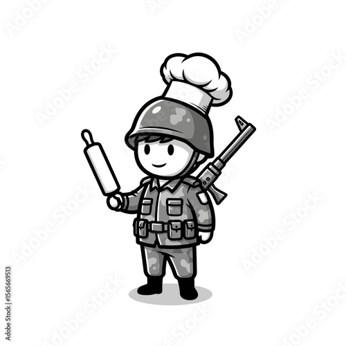 very cute dan funny army icon design very cool