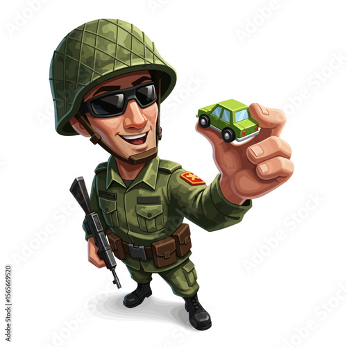 very cute dan funny army icon design very cool