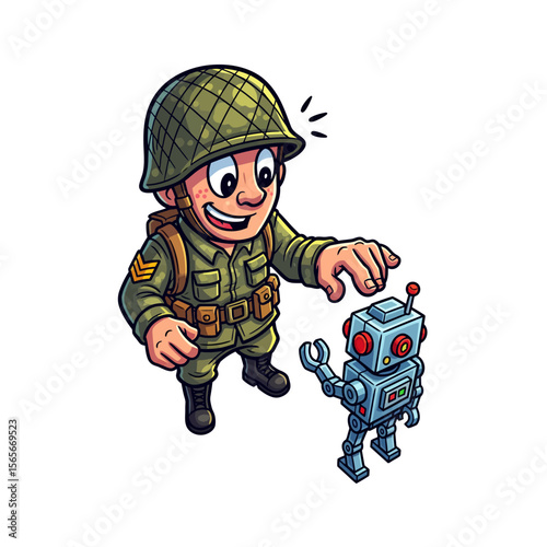very cute dan funny army icon design very cool