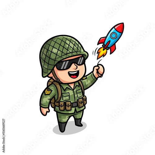 very cute dan funny army icon design very cool