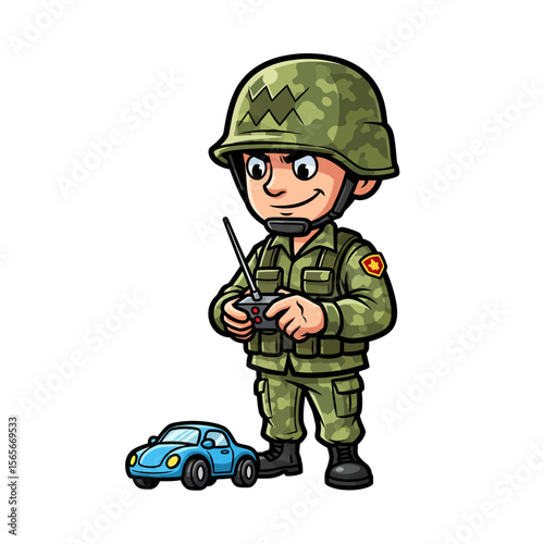 very cute dan funny army icon design