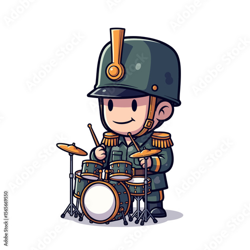 very cute dan funny army icon design