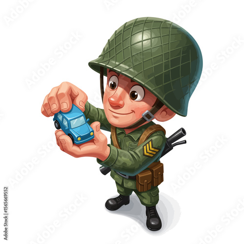 very cute dan funny army icon design very cool