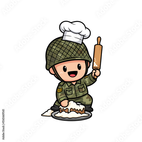 very cute dan funny army icon design very cool