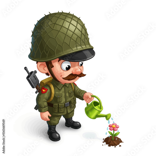 very cute dan funny army icon design very cool