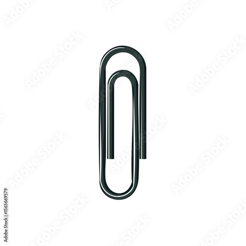 Paper Clip Illustration on Black Minimalist Office Supply Stationary Tool Business Organized Document Fastener Metal Object